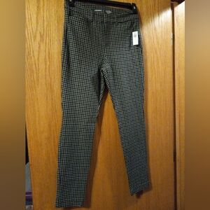 Womens Old Navy Pixie Skinny Pants High Rise Gray Check 27 Inseam Sz 4  Stretch